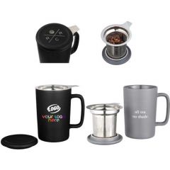 14 oz Tulsa Tea & Coffee Ceramic Mug With Lid