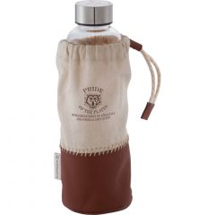 Personalized Water Bottles - Branded Glass Bottle With Pouch | 18 oz 