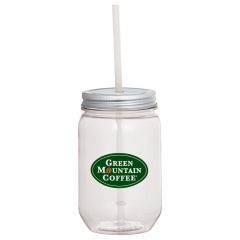 Custom Mason Jar Mugs - Mason Jar With Silver Tin Lid | 22 oz
