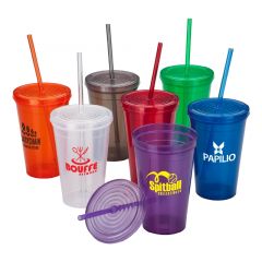 Wholesale Tumblers - Branded Tumbler With Straw | 16 oz